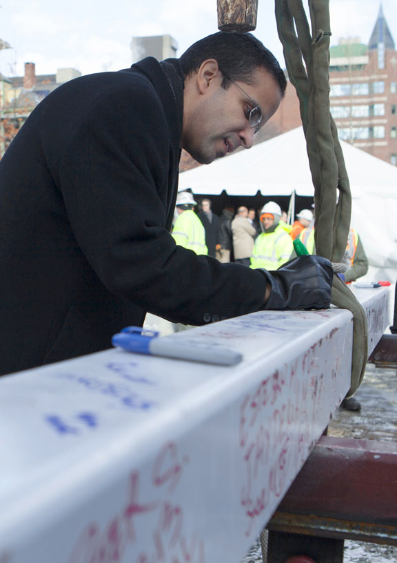 Mayoral approval: Providence Mayor Angel Taveras noted the effort to train apprentices for skills in the building trades. Mayoral approval: Providence Mayor Angel Taveras noted the effort to train apprentices for skills in the building trades.