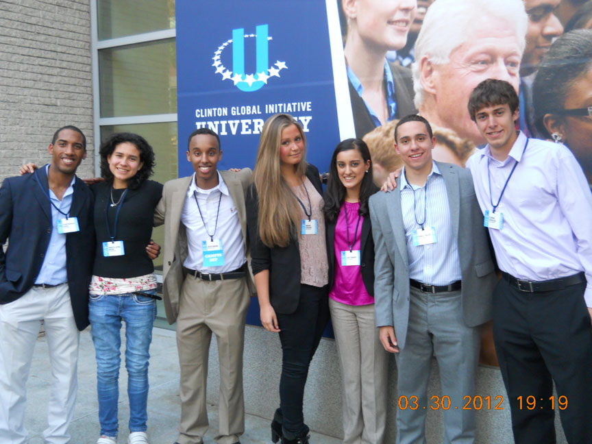 Improving a community somewhere in the world: Seven of the 11 Brown attendees, from left: Leland Lazarus, Marielle Alvino, Saeed Hassan, Mariana Carvalho, Laila Handoo, Khalil Fuller, and Flo Schalliol. Improving a community somewhere in the world: Seven of the 11 Brown attendees, from left: Leland Lazarus, Marielle Alvino, Saeed Hassan, Mariana Carvalho, Laila Handoo, Khalil Fuller, and Flo Schalliol.