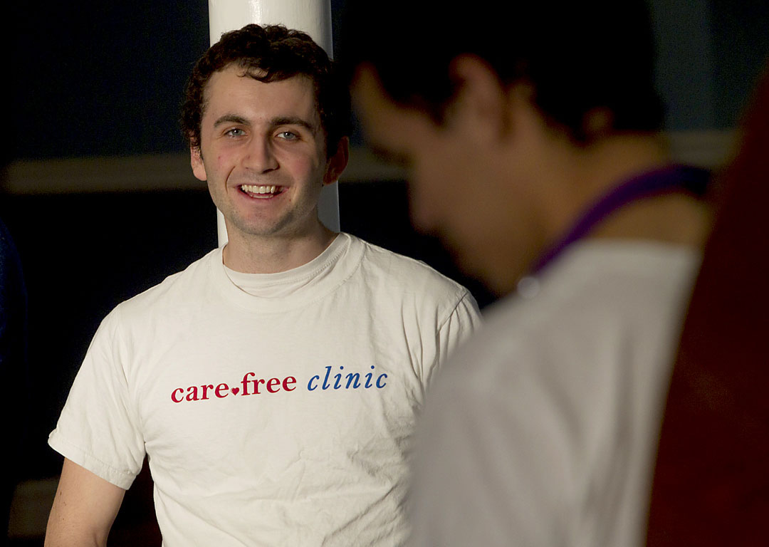 Impact is the major motivation: Garret Johnson was working a summer job with a Colombian immigrant who had never had his blood pressure taken in the United States. Johnson resolved to fix that. Credit: Mike Cohea/Brown University Impact is the major motivation: Garret Johnson was working a summer job with a Colombian immigrant who had never had his blood pressure taken in the United States. Johnson resolved to fix that. Credit: Mike Cohea/Brown University