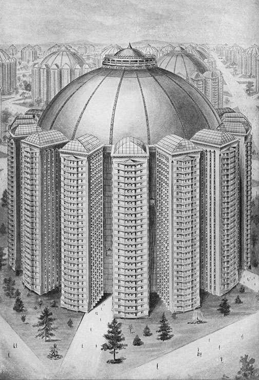 Architecture is the future’s calling card: King Camp Gillette, Cityscape of Metropolis, 1894, plate five from The Human Drift. 7.5 x 5 inches. Brandeis University Libraries Architecture is the future’s calling card: King Camp Gillette, Cityscape of Metropolis, 1894, plate five from The Human Drift. 7.5 x 5 inches. Brandeis University Libraries