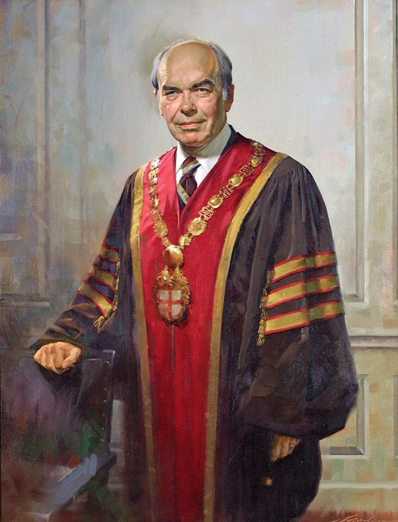 Donald Frederick Hornig: Fourteenth President of Brown University“Frontiers are dangerous places. The front edge of change is dangerously sharp. But it is where a great university belongs.” (Inaugural address)Sayles Hall Portrait by John Howard Sanden, 1976 Donald Frederick Hornig: Fourteenth President of Brown University“Frontiers are dangerous places. The front edge of change is dangerously sharp. But it is where a great university belongs.” (Inaugural address)Sayles Hall Portrait by John Howard Sanden, 1976