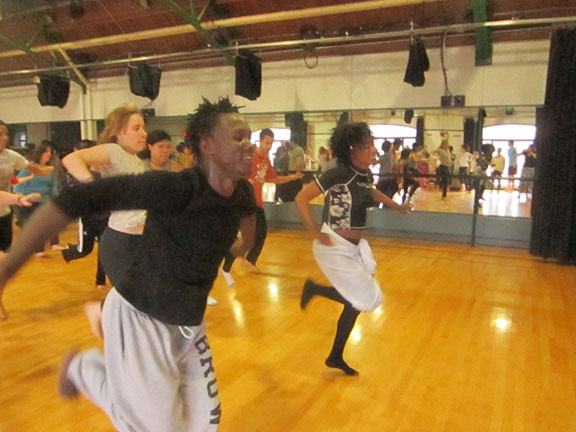 Studies in movement: Dance students at Brown work on a new piece that is informed by themes of cross-cultural understanding, global hunger, gender, materialism, and a broad range of culture and experience. Studies in movement: Dance students at Brown work on a new piece that is informed by themes of cross-cultural understanding, global hunger, gender, materialism, and a broad range of culture and experience.