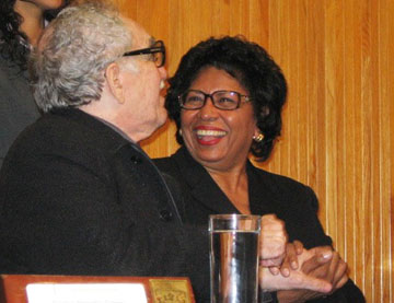 Laughing like old friends: Former President Ruth Simmons met García Márquez in 2007, when she delivered an address at the University of Guadalajara. Laughing like old friends: Former President Ruth Simmons met García Márquez in 2007, when she delivered an address at the University of Guadalajara.