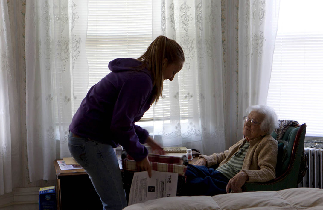 Food delivery as a point of contact: Regular deliveries of food also provide a chance to check in and chat with seniors. Food delivery as a point of contact: Regular deliveries of food also provide a chance to check in and chat with seniors.