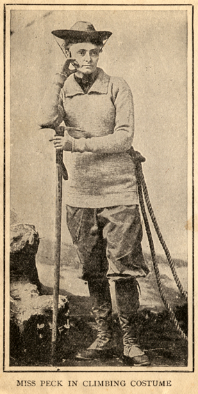 Overcoming barriers: Annie Peck, refused admission to Brown University in the 1870s, gained fame as a mountaineer.