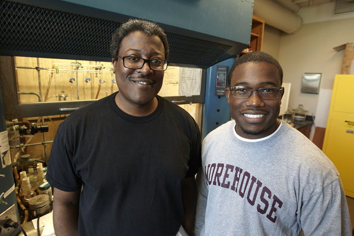 Jason Sello, left, with mentee Anthony Scruse: “Getting a Ph.D. is tough and the road can be especially tough for students of color. Leadership Alliance ... gives students the opportunities to do research that is going to make them competitive.” Jason Sello, left, with mentee Anthony Scruse: “Getting a Ph.D. is tough and the road can be especially tough for students of color. Leadership Alliance ... gives students the opportunities to do research that is going to make them competitive.”