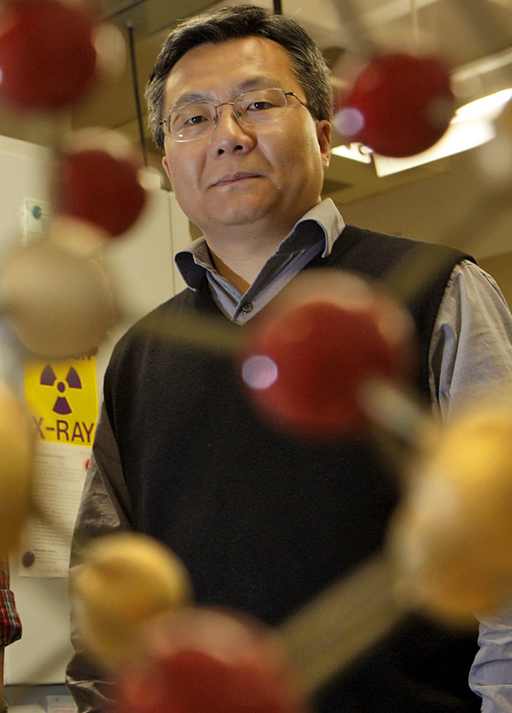 Shouheng Sun: “The (fuel cell) reaction requires a catalyst, and platinum is currently the best one, but it’s very expensive and has a very limited supply.” Credit: Mike Cohea/Brown University Shouheng Sun: “The (fuel cell) reaction requires a catalyst, and platinum is currently the best one, but it’s very expensive and has a very limited supply.” Credit: Mike Cohea/Brown University