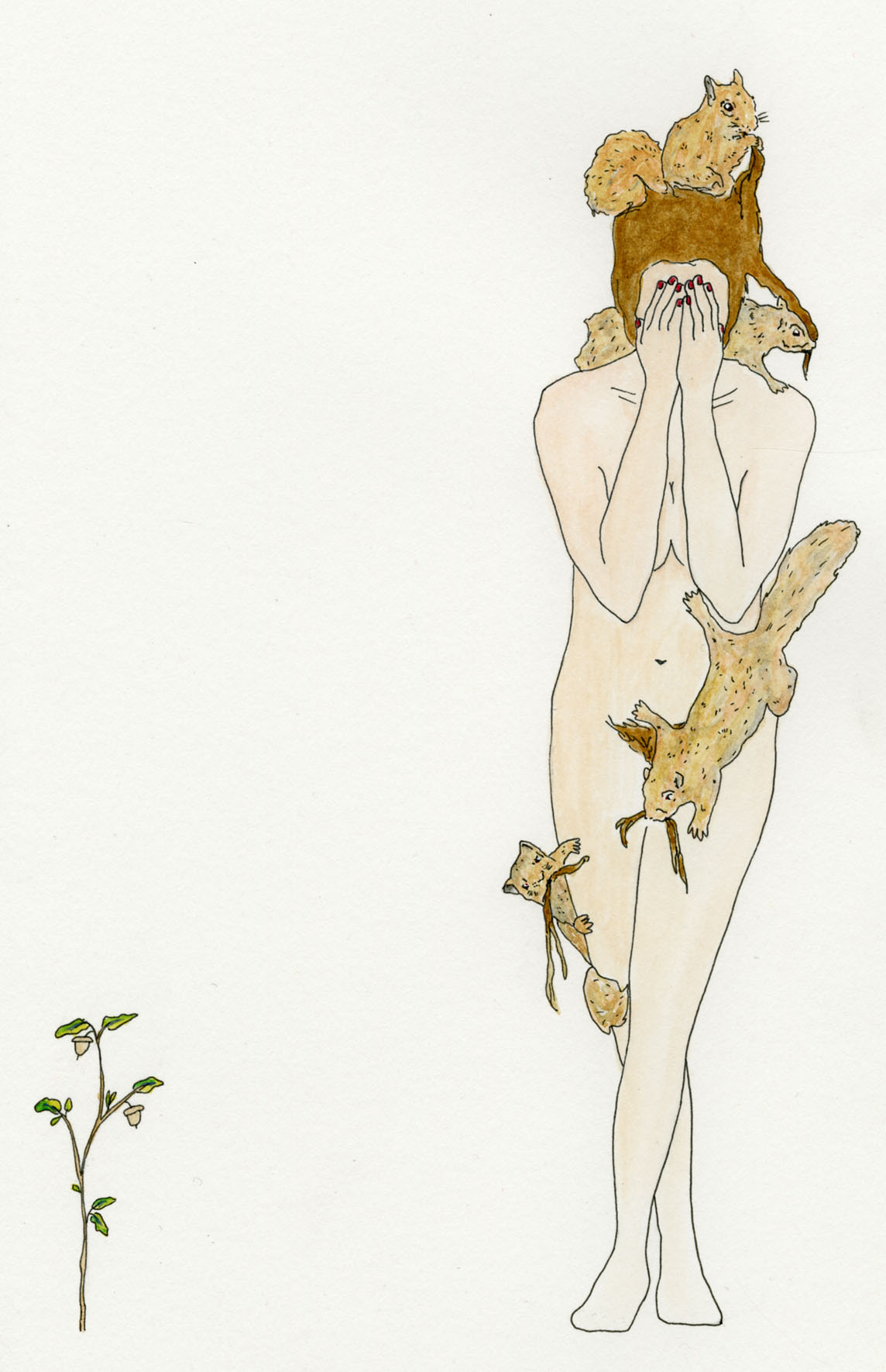 Megan Billman, Miss narrative live (2008): Water color and ink on paper, 10 1/2 by 7 5/8 inches. Megan Billman, Miss narrative live (2008): Water color and ink on paper, 10 1/2 by 7 5/8 inches.
