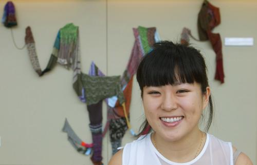 Youbin Kang and Banglatie: “I had this idea of one outfit that connects several different people. It’s a way of showing how we are all connected by the process of making clothing,” Youbin Kang and Banglatie: “I had this idea of one outfit that connects several different people. It’s a way of showing how we are all connected by the process of making clothing,”